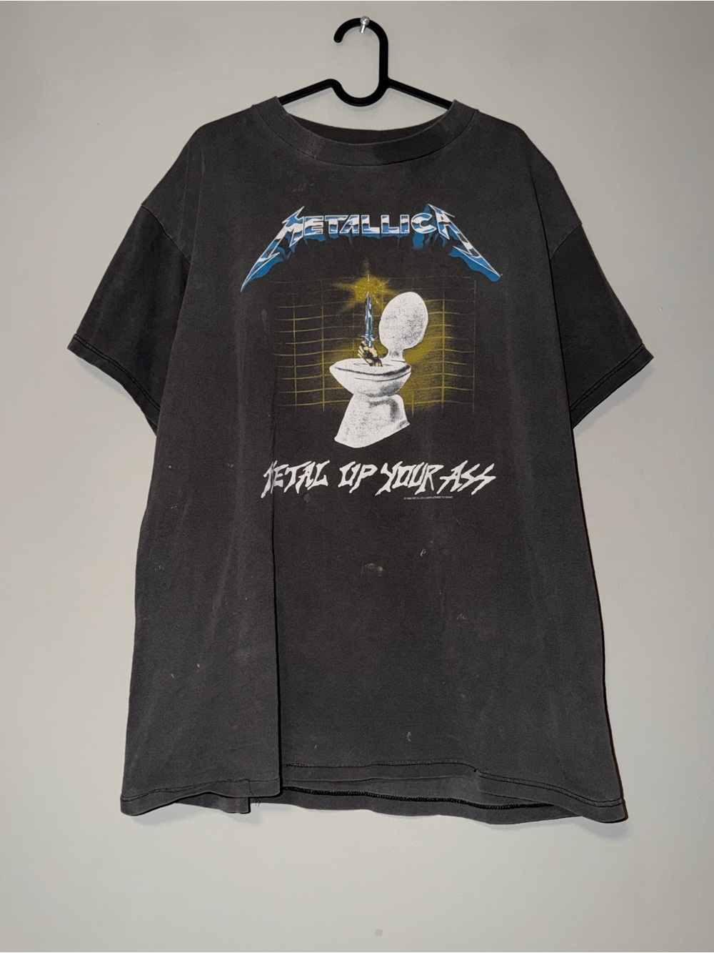 Metallica black band tee 1994 distressed faded size xl